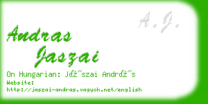 andras jaszai business card